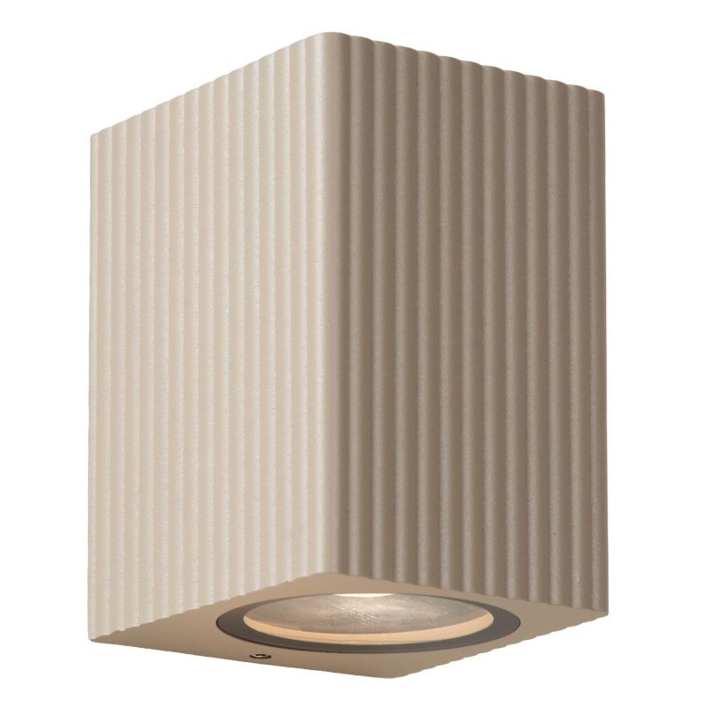 LUCIDE ANGELINA - Applique / Lampe Murale Intérieure/Extérieure - 1xGU10 (MR16) - IP65 - Taupe - Essential