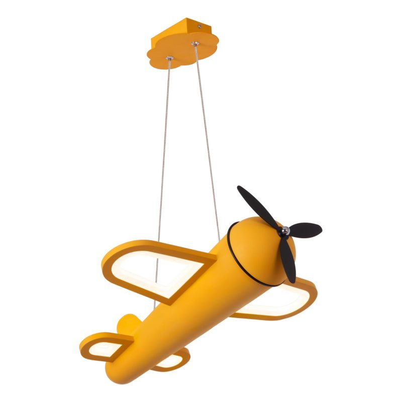 LUCIDE FOKKER - Hanglamp Kinderkamer - LED - 1x28W 2500K - Geel