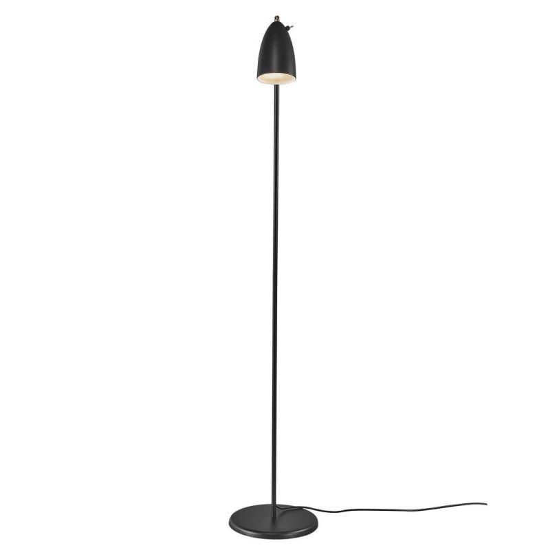 Nordlux Vloerlamp retro stijl zwart, draaibare kap, GU10 fitting, metaal