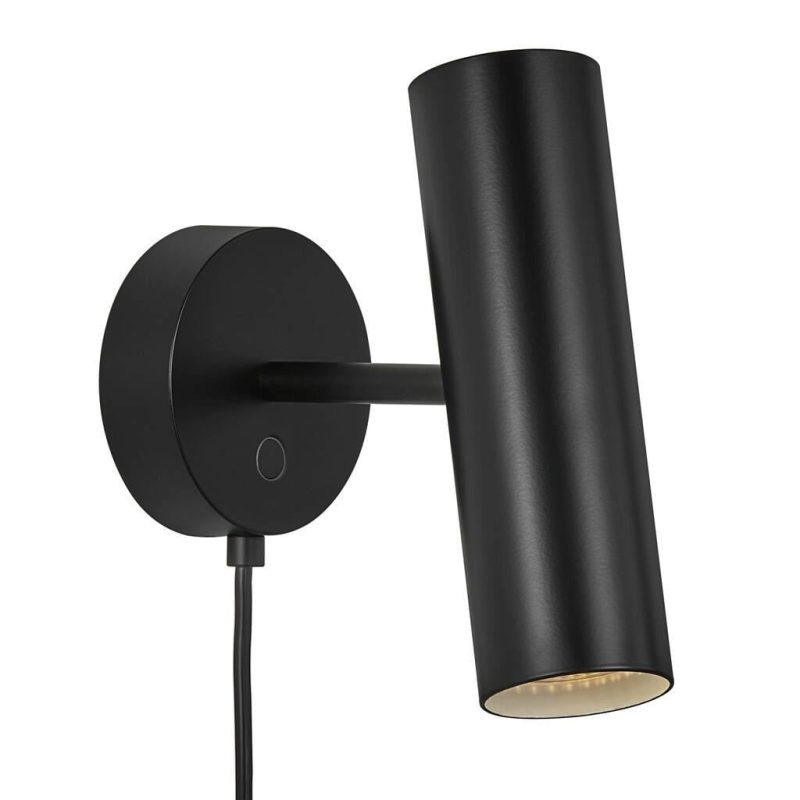 Nordlux Wall lamp cylindrical adjustable black metal GU10