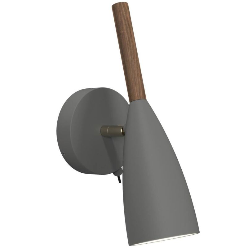Nordlux Slanke wandlamp grijs, verstelbaar, hout/metaal