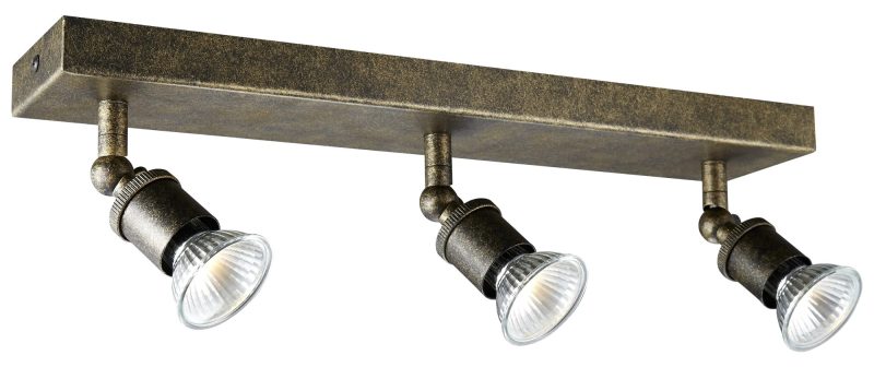 Fantasia Stuga ceiling lamp rectangle rust 3xGU10 5W dimmable adjustable