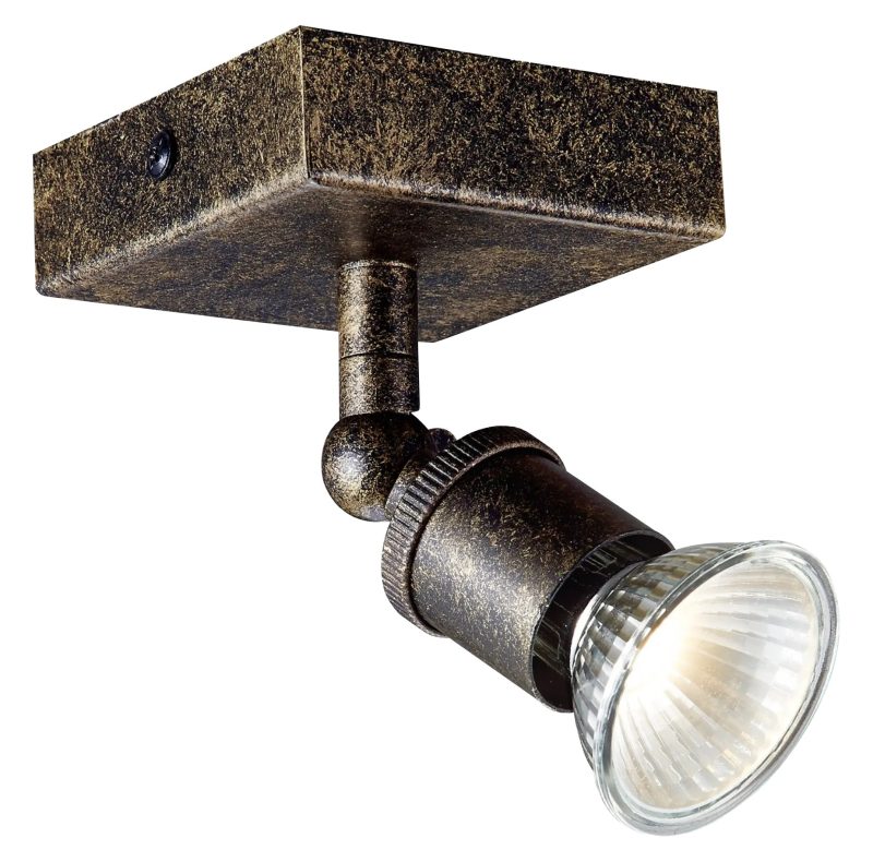 Fantasia Stuga ceiling lamp rust square 1x GU10 5W dimmable