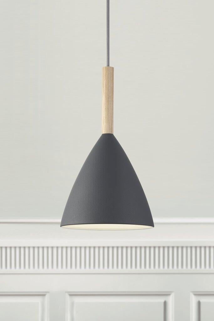 Nordlux Pendelleuchte grau, Metall und Holz, E27, dimmbar, IP20