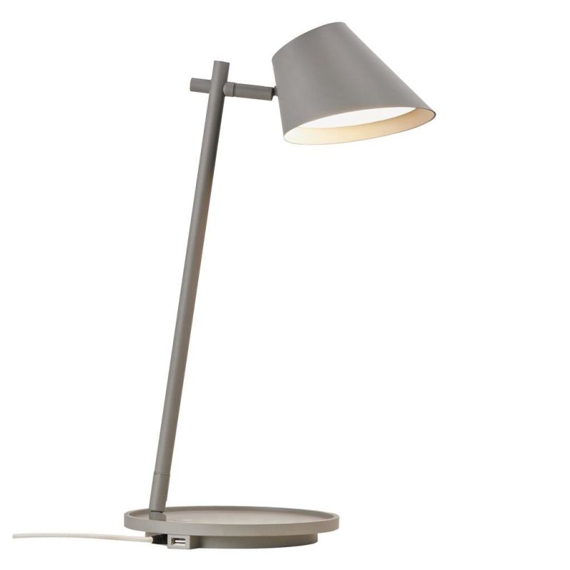 Nordlux Lampe de table grise aluminium Ø14,5 cm avec module LED 14,5W dimmable