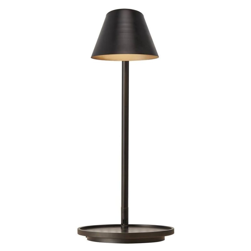 Nordlux Lampada da tavolo nera, base in alluminio, LED dimmerabile 14,5W