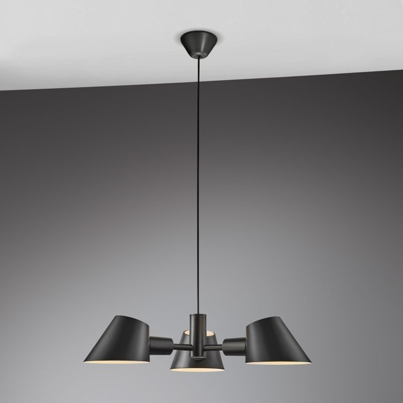 Nordlux Lámpara colgante 3 luces E27 negro aluminio moderno