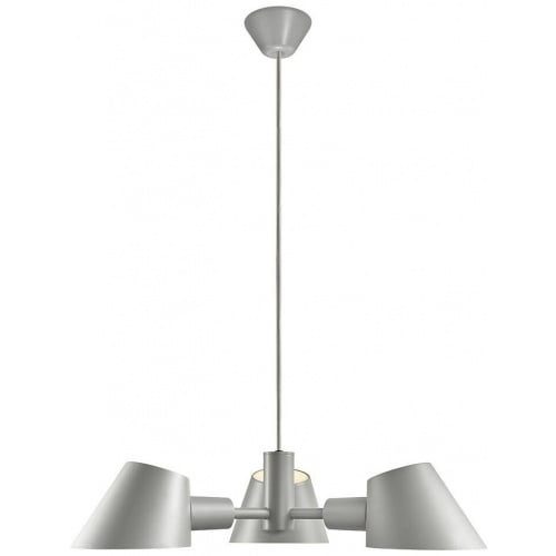 Nordlux Hanglamp 3-lichts modern grijs aluminium met E27-fitting