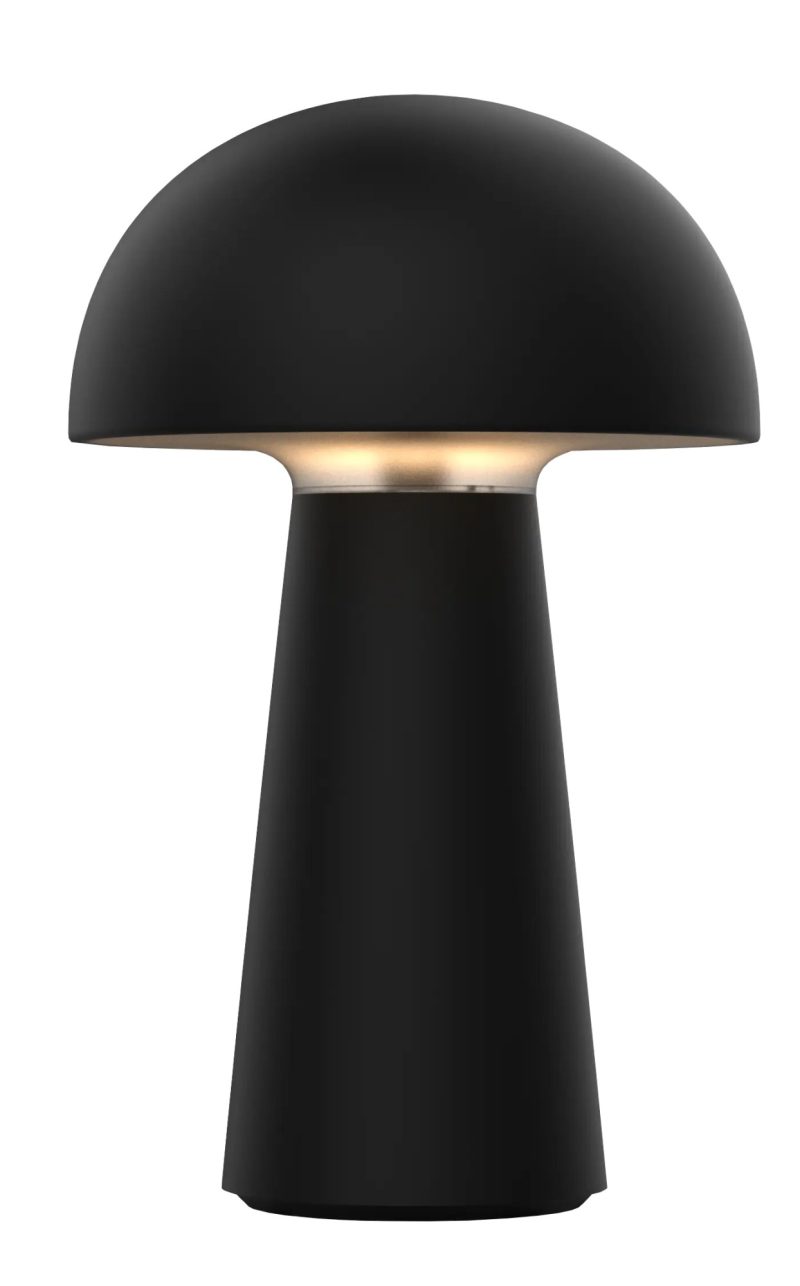Fantasia Boleto lampada da tavolo LED ricaricabile dimmerabile nera IP44