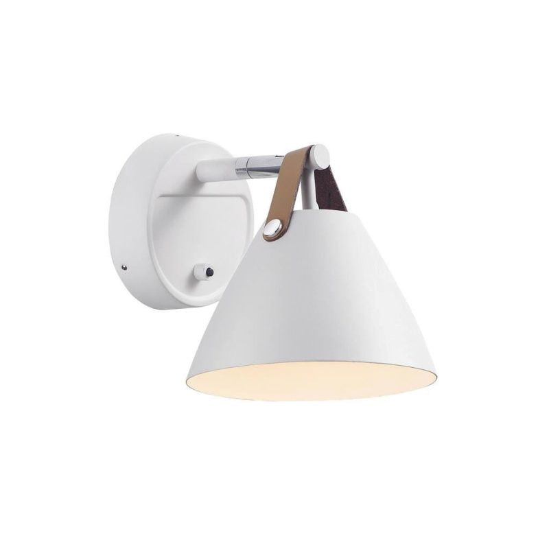 Nordlux Industriële wandlamp metaal en leer, wit, GU10 dimbaar