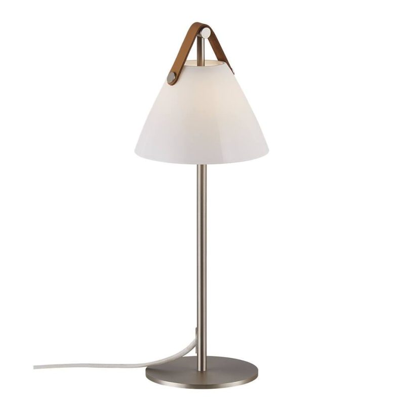 Nordlux Table lamp Scandinavian, nickel with opal white glass, G9 fitting