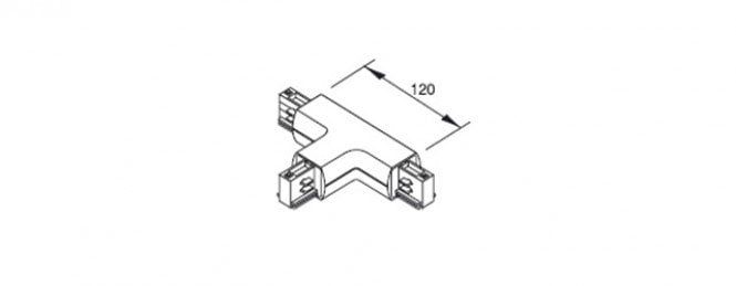 Optonica conector en T para riel de iluminación (izquierda)