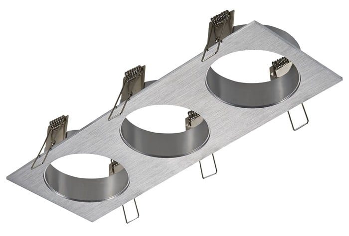 Fantasia recessed spot grey 3-light fixed gold bevelled ring