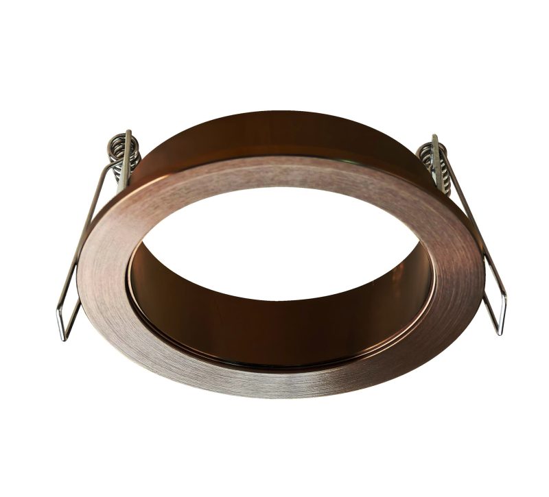 Fantasia fester Einbauspot rund bronze, goldener Ring gefast