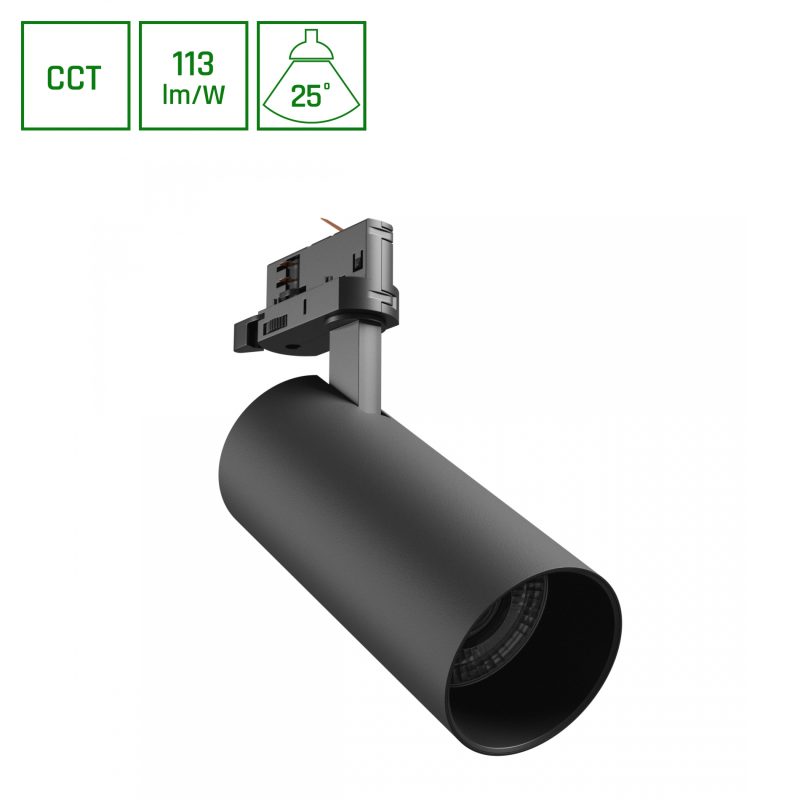Spectrum LED ANDROMEDA PRIME TRACKLIGHT 3F 3CCT 24W 230V 25deg IP20 di.76x177x228mm BLACK SPECTRUM