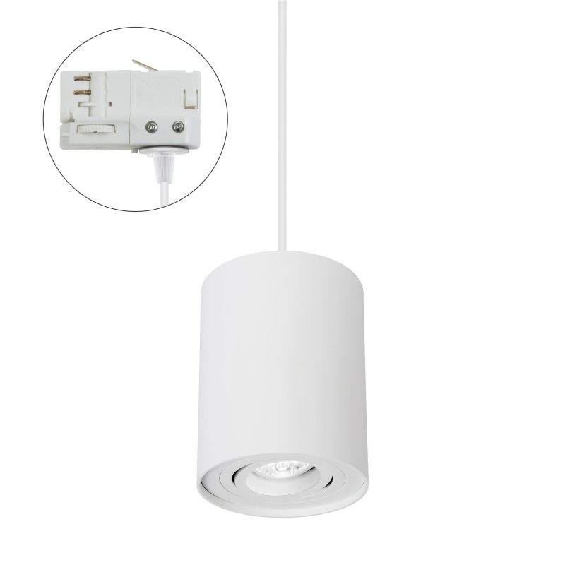 Spectrum LED CHLOE GU10 3 PHASE TRACK MOUNTED GU10 250V IP20 93X124MM WHITE ROUND ADJUSTABLE