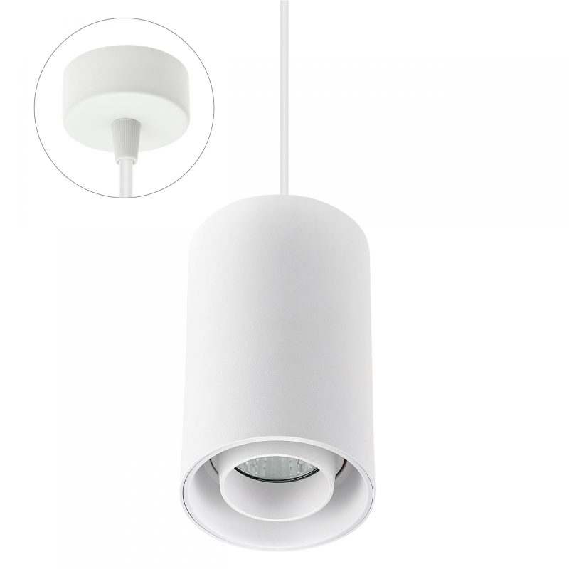 Spectrum LED CHLOE GU10 SPOT SURFACE GU10 250V IP20 80x130MM WHITE ADJUSTABLE SUSPENDED