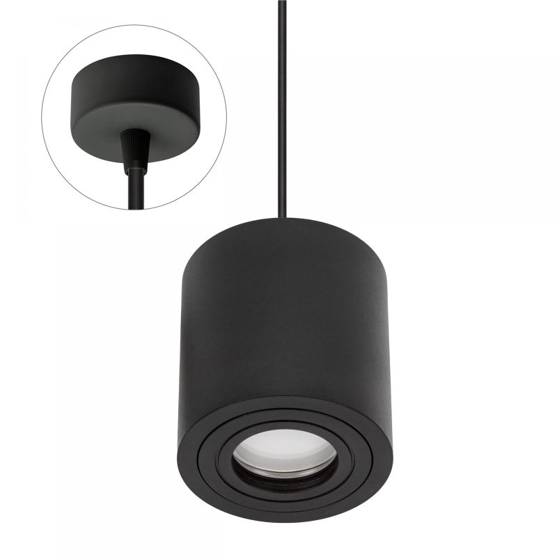 Spectrum LED CHLOE GU10 SUSPENDED GU10 250V IP65 90X97MM BLACK ROUND FIXED