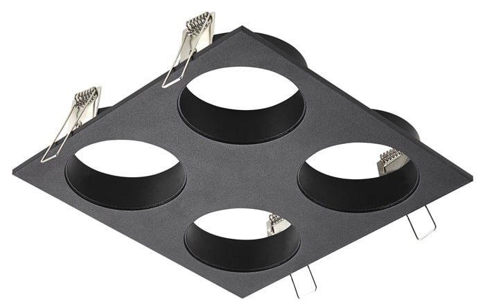 Fantasia Zoom Einbauspot quadratisch 4x GU10 schwenkbar schwarz