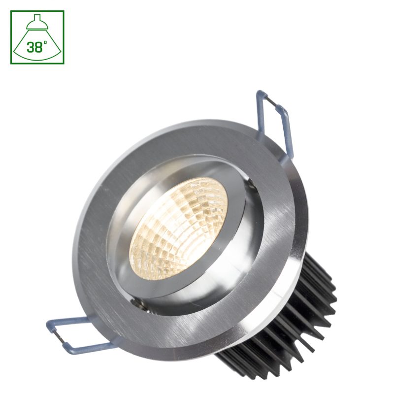 Spectrum LED FIALE II 6W COB 38DEG 230V CW LED SPOT BRUSHED ALUMINIUM RING