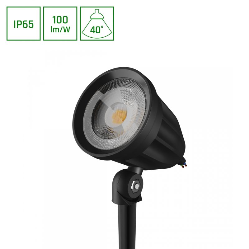 Spectrum LED FLORI LIGERO GARDEN 6W WW 230V 40st IP65 53X66X67mm + 145MM SPIKE BLACK