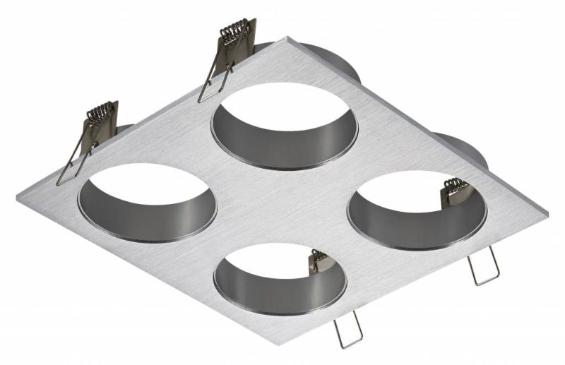 Fantasia Zoom Einbauspot quadratisch 4x GU10 fest gold gefast