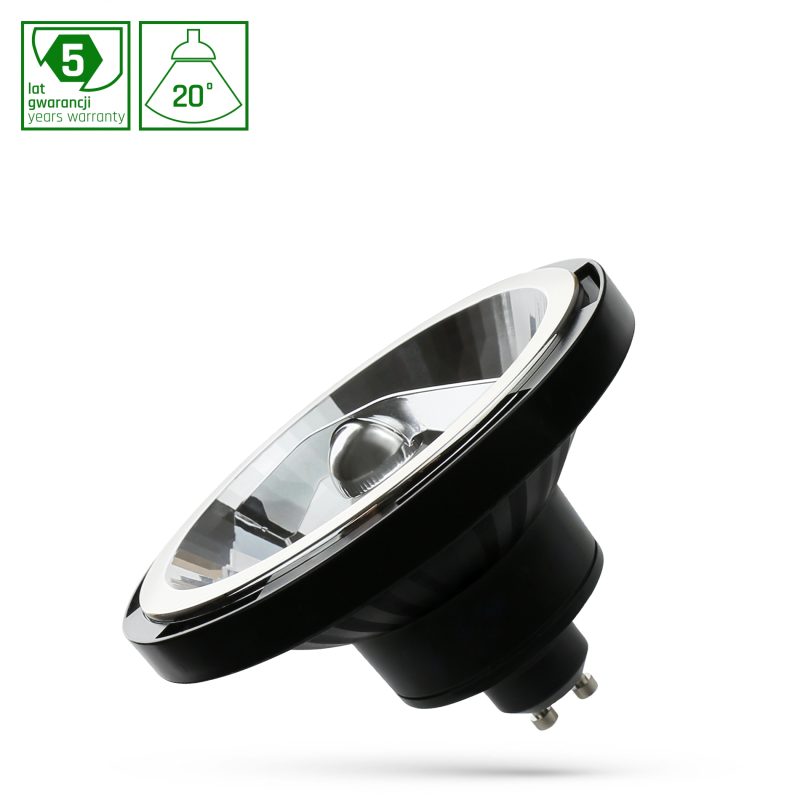 Spectrum LED LED AR111 GU10 230V 10W SMD 20DEG WW BLACK