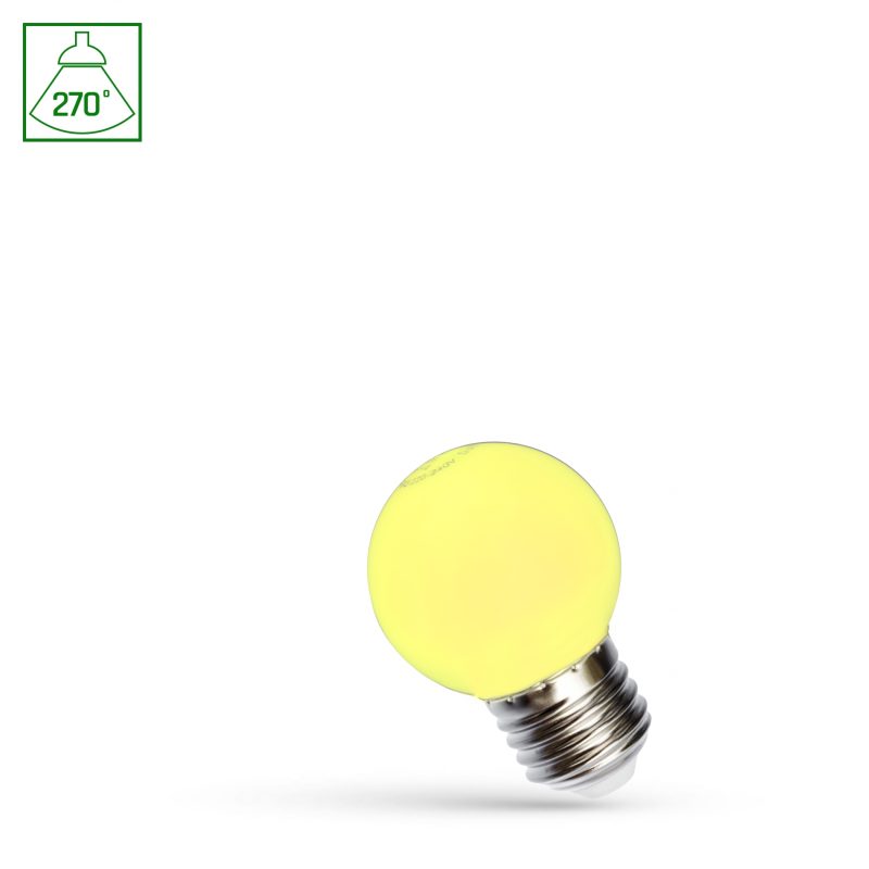 Spectrum LED LED BALL G45 E-27 230V 1W YELLOW PCV SPECTRUM