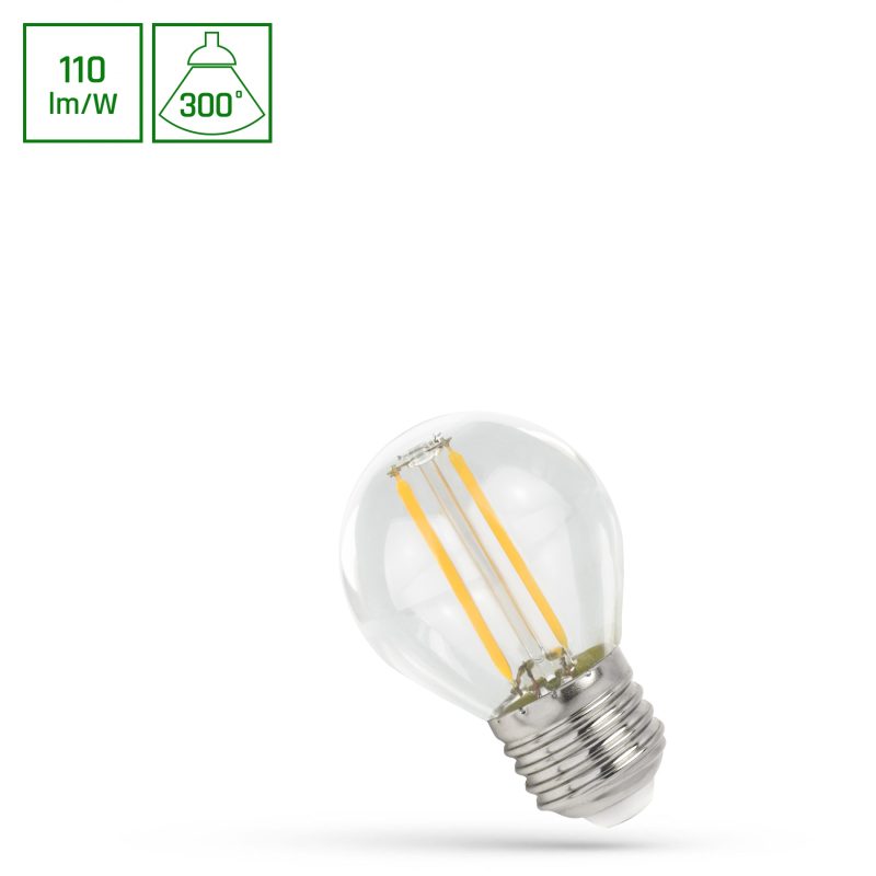 Spectrum LED LED BALL G45 E-27 230V 1W COG NW CLEAR SPECTRUM
