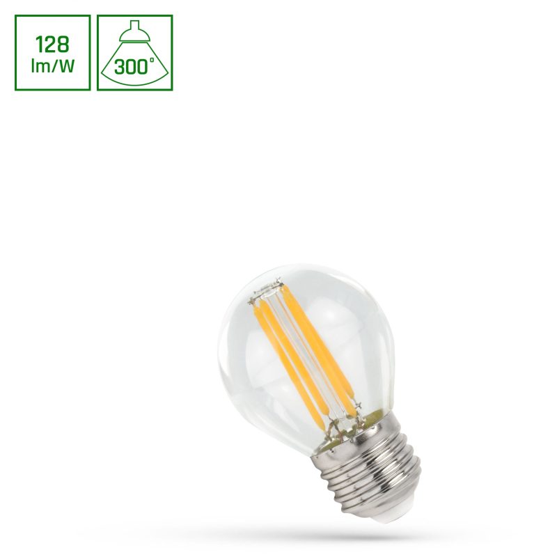 Spectrum LED LED BALL P45 E-27 230V 5,5W COG NW CLEAR
