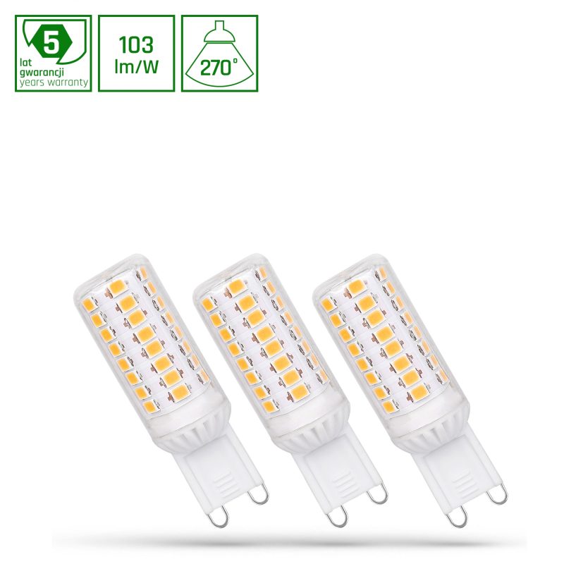 Spectrum LED LED G9 230V 4W WW DIMMABLE SMD 5Y WARRANTY PREMIUM SPECTRUM 3-PACK