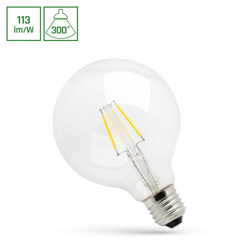 Spectrum LED LED GLOB G95 COG E-27 230V 4W WW CLEAR SPECTRUM