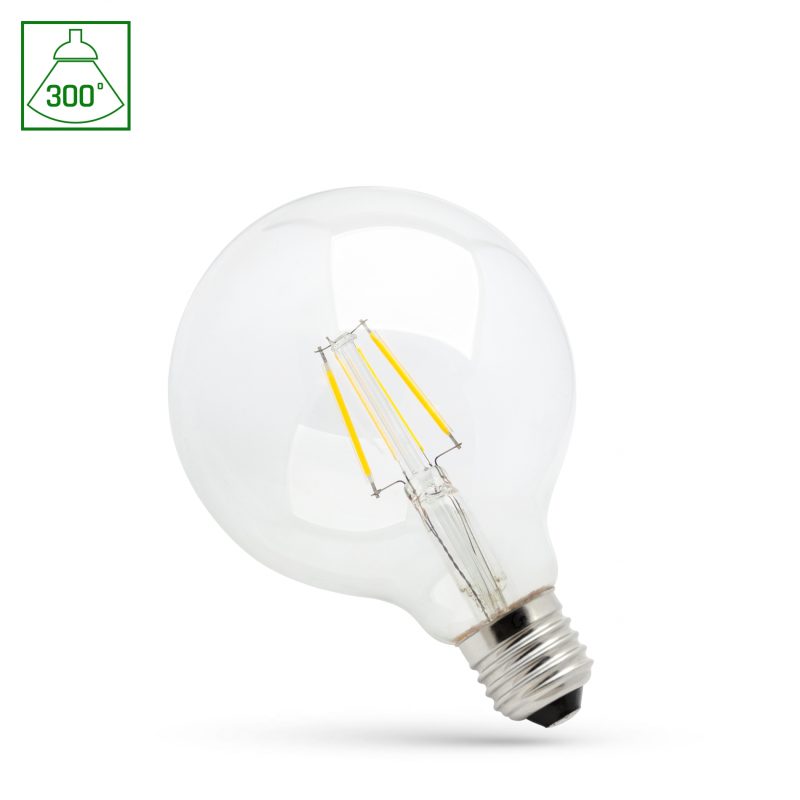 Spectrum LED LED GLOB G95 E-27 230V 4W COG WW CLEAR DIMMABLE SPECTRUM