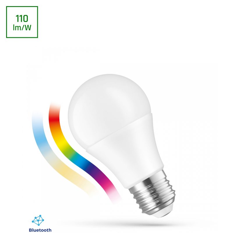 Spectrum LED LED GLS A60 E-27 8,5W 230V RGBW+CCT+DIM BTM