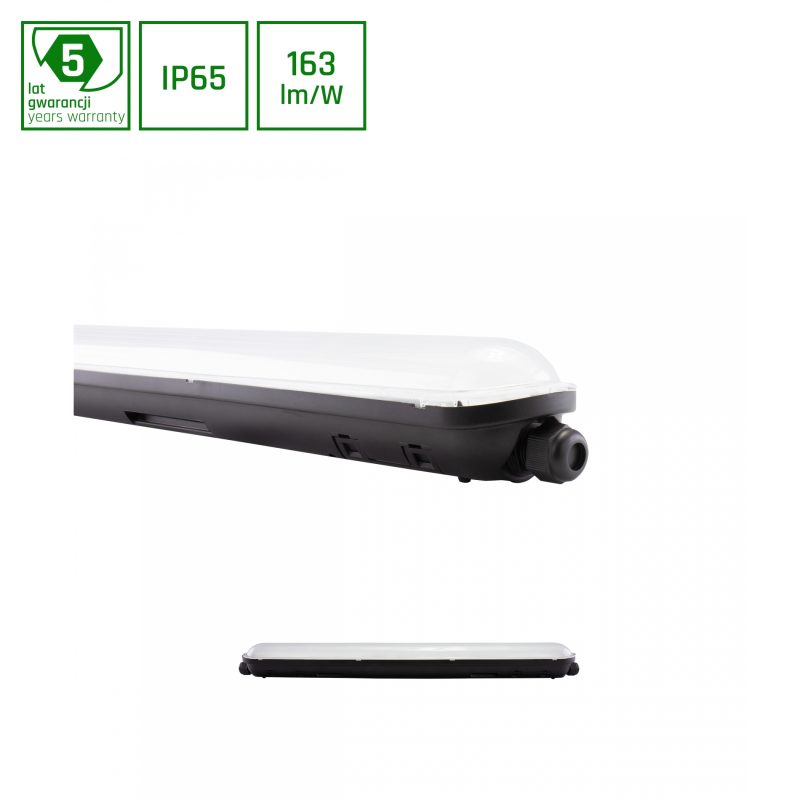 Spectrum LED LIMEA GIGANT HERMETIC 600MM 20W NW 230V 120DEG IP65 IK09 600X72X70MM BLACK