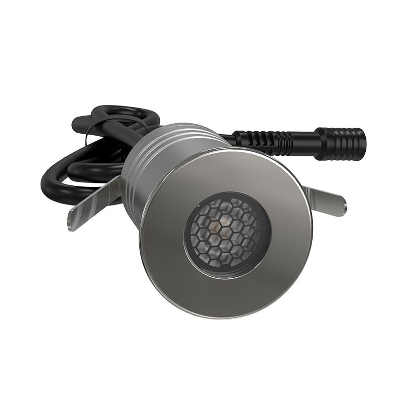 Mini Einbaustrahler Edelstahl IP67 1W dimmbar Wabe