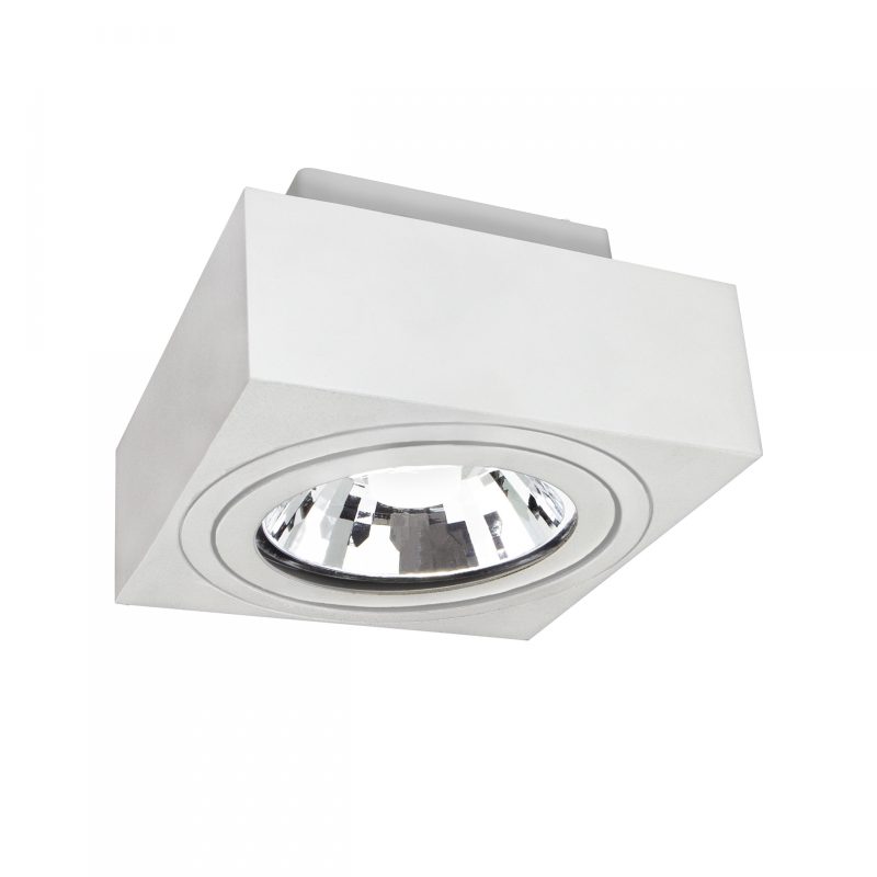 Spectrum LED MIRORA AR111 SURFACE GU10 250V IP20 145X145X85MM WHITE SQUARE ADJUSTABLE SPOT