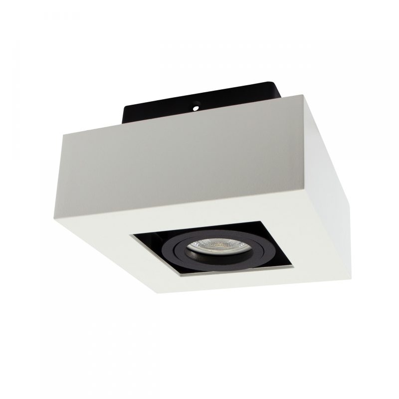 Spectrum LED MIRORA GU10 SURFACE GU10 250V IP20 145X145X85MM WHITE BLACK SQUARE ADJUSTABLE SPOT