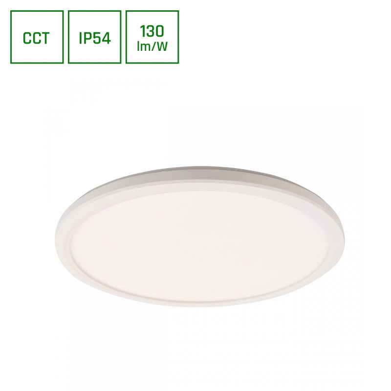 Spectrum LED NYMPHEA FLAT DUO 24W CCT 230V 120DEG IP54 FI292X26MM WHITE ROUND