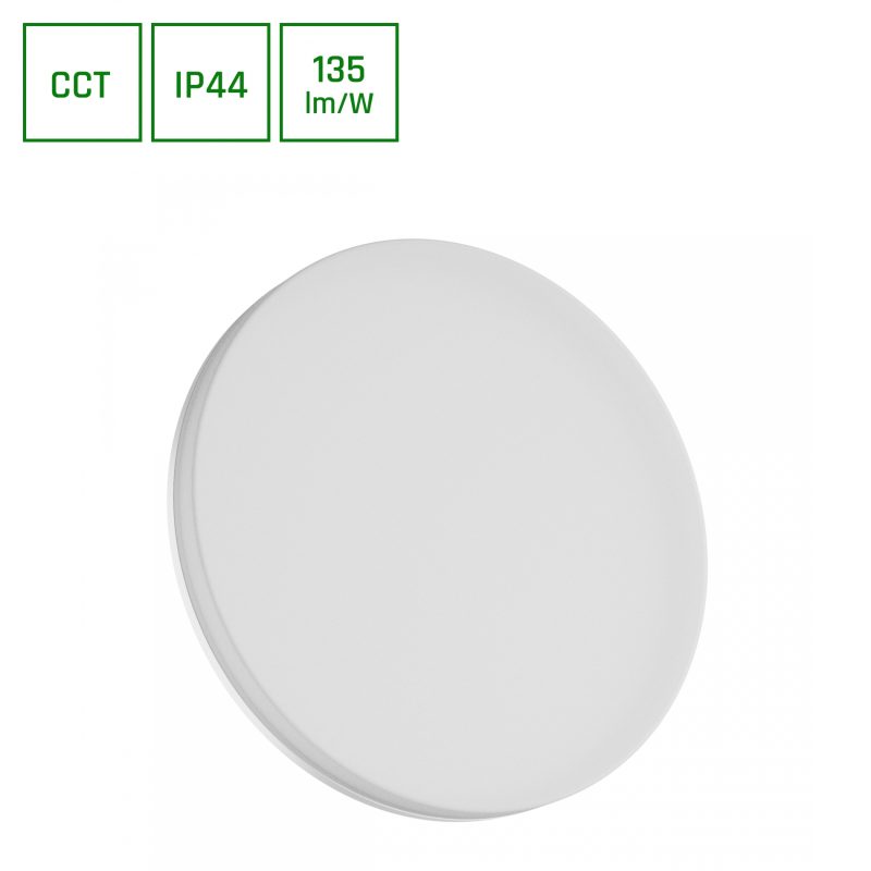Spectrum LED NYMPHEA FUSION 20W/30W/40W CCT 230V 120DEG IP44 FI330X53MM WHITE