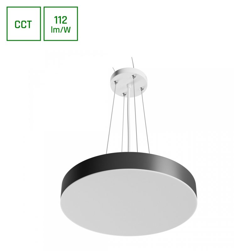Spectrum LED NYMPHEA OPTIMA BLACK 24W CCT 230V 120DEG IP20 FI300X50MM WHITE BLACK ROUND
