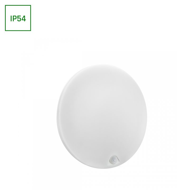 Spectrum LED NYMPHEA PROXI PIR 18W WW 230V 120DEG IP54 FI300X60MM ROUND WHITE