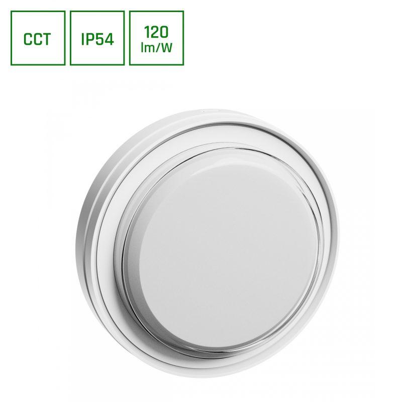 Spectrum LED PASTILO 10W 3CCT 230V 120DEG IP54 IK10 180x47mm WHITE ROUND