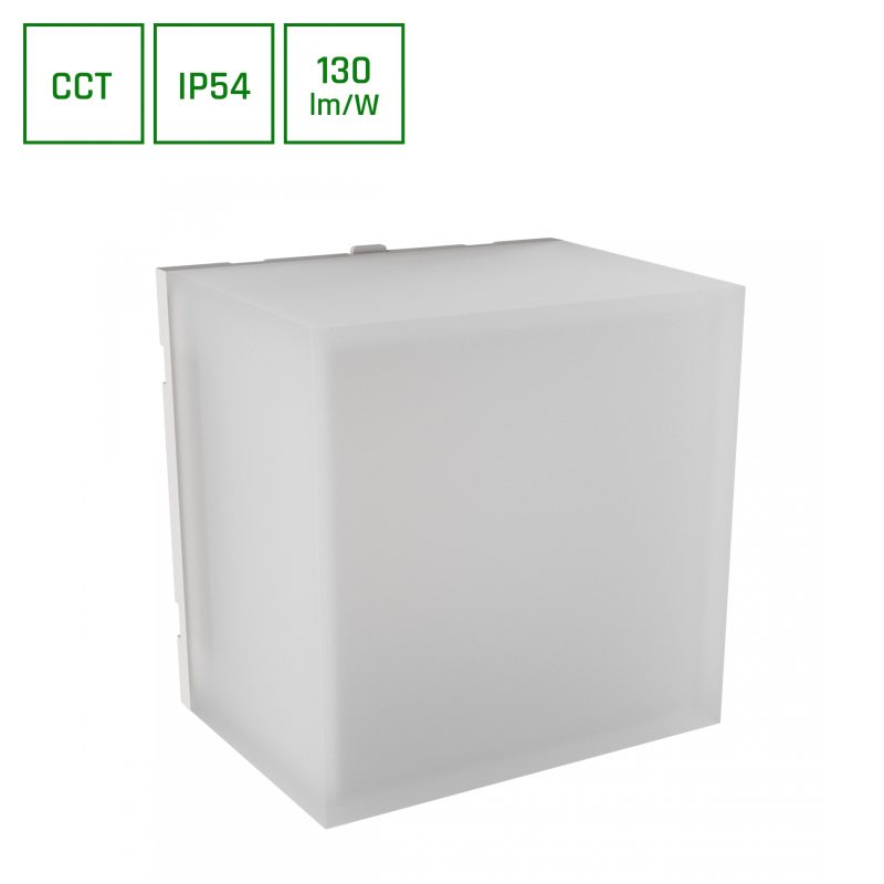Spectrum LED SCATOLLO 5W CCT 230V IP54 100x100x75MM LÁMPARA DE FACHADA BLANCA