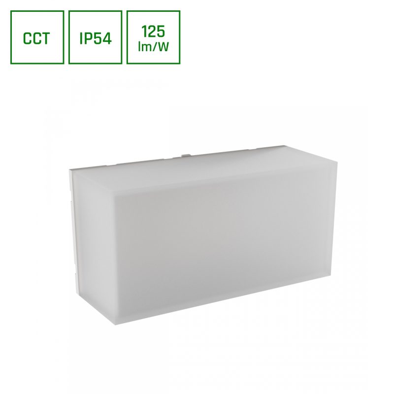 Spectrum LED SCATOLO 8W CCT 230V IP54 200x100x75MM LAMPADA DA FACCIATA BIANCA