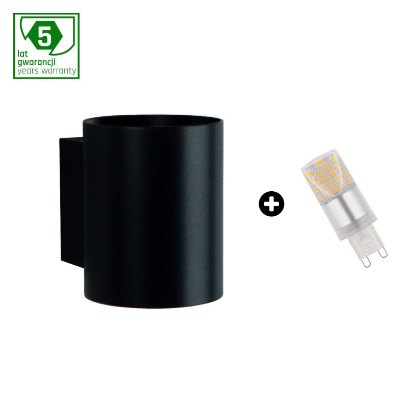 Spectrum LED SET 5Y WARRANTY - SQUALLA G9 TUBE BLACK + LED G9 4W CW