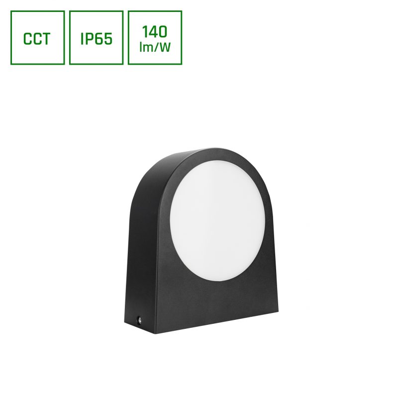 Spectrum LED VERSA 15W CCT 230V 100DEG IP65 70X180x196MM BLACK FACADE LAMP