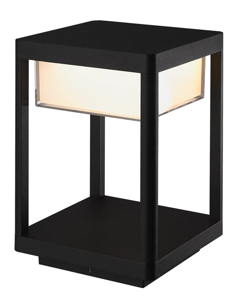 Fantasia Neres lámpara de terraza poste 23,5 cm, negra, 9W LED IP65