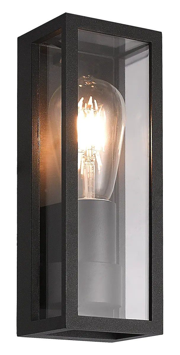 Fantasia Applique da esterno Kelso, alluminio e vetro, E27, nero opaco