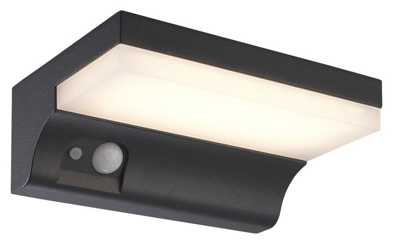 Fantasia Nord LED Solar-Wandleuchte mit Sensor, schwarz, IP65